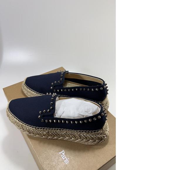 Espaboat WOMEN'S Navy Blue Spike Slip On Slides Shoes Espadrilles E163 - Picture 8 of 12